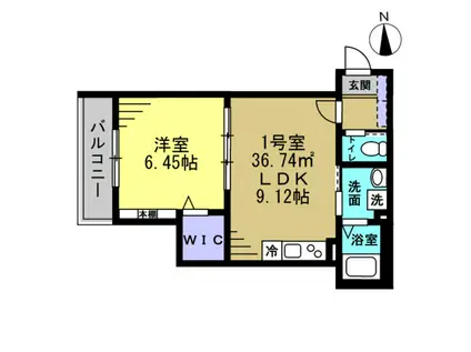 セミカ葛城Ⅰ(1LDK/1階)の間取り写真