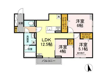 アクシス(3LDK/3階)の間取り写真