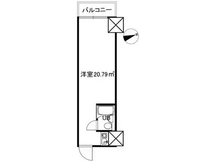高田馬場ダイカンプラザ(ワンルーム/4階)の間取り写真