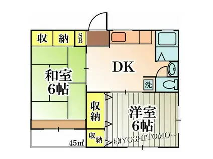 スターヴィラ(2DK/2階)の間取り写真