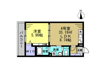 セミカ葛城Ⅰ(1LDK/1階)の間取り写真