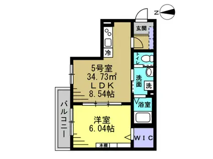 セミカ葛城Ⅰ(1LDK/2階)の間取り写真