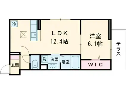 セレスティア南花畑Ⅳ(1LDK/1階)の間取り写真