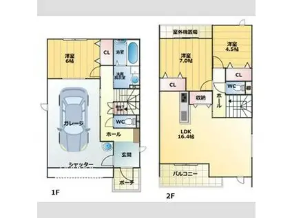 名古屋市東山線 中村日赤駅 徒歩8分 2階建 新築(3LDK)の間取り写真