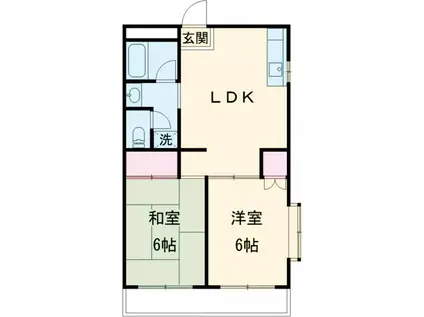 アミティー烏山(2DK/2階)の間取り写真