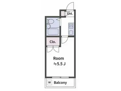 ダイヤマンション(ワンルーム/2階)の間取り写真