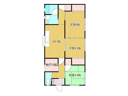 東海道本線 掛川駅 徒歩7分 1階建 築56年(3SDK)の間取り写真