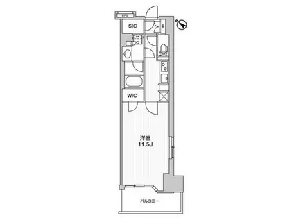 WORVE横浜伊勢佐木町(1K/5階)の間取り写真
