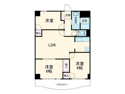 プリムヴェール西堀(2SLDK/3階)の間取り写真
