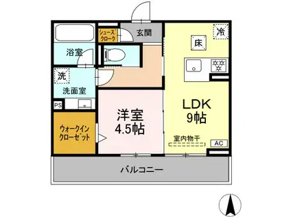 D-AVANCE 花中Ⅰ(1LDK/3階)の間取り写真