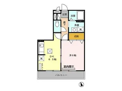 リブェール(1DK/1階)の間取り写真