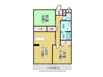 グレースマンション2(2LDK/2階)の間取り写真