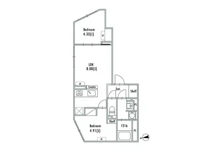 GRAN PASEO大森Ⅲ(2LDK/1階)の間取り写真