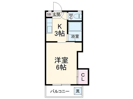 コア21(1K/1階)の間取り写真
