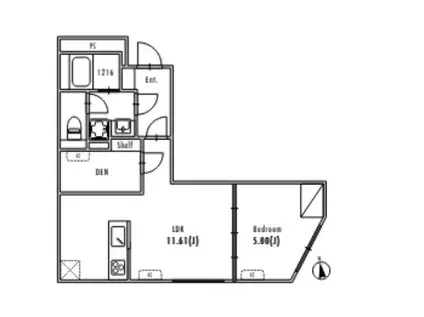 GRAN PASEO大森Ⅲ(1SLDK/2階)の間取り写真
