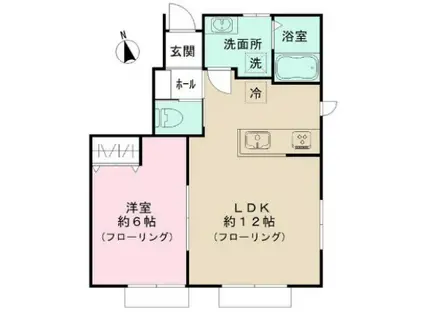 カーサ・イルフィオーレ(1LDK/1階)の間取り写真