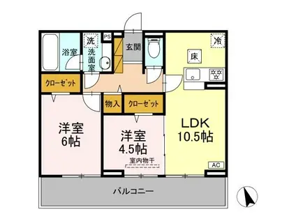 ソラーナ(2LDK/2階)の間取り写真