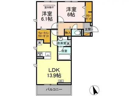 ソラーナ(2LDK/1階)の間取り写真