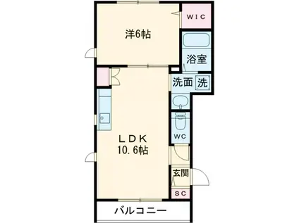 ファニータームズ(1LDK/1階)の間取り写真