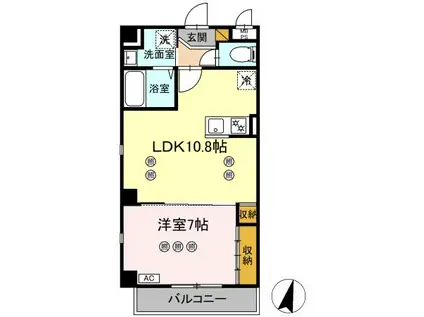 SAKURA RESIDENCE(1LDK/2階)の間取り写真