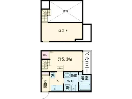 プレミアム・デイズⅣ(ワンルーム/1階)の間取り写真