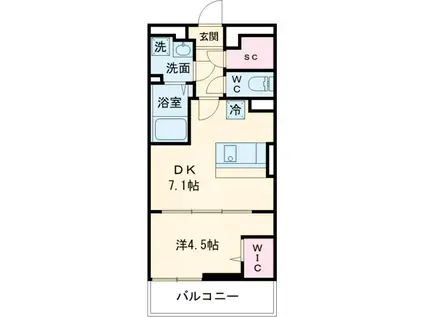 南武線 西国立駅 徒歩9分 3階建 築4年(1DK/3階)の間取り写真