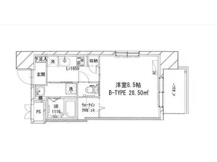 グランメール八王子(1K/10階)の間取り写真