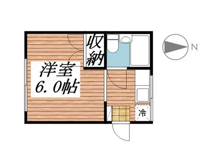 ホワイトハウスⅡ(1K/2階)の間取り写真