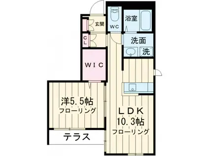 GRANDIR(1LDK/1階)の間取り写真