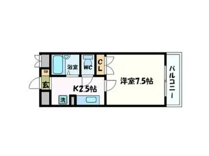 ライフコア那古野(1K/2階)の間取り写真