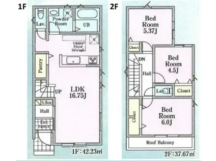 埼玉高速鉄道 戸塚安行駅 徒歩23分 2階建 築1年(3LDK)の間取り写真