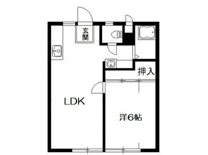 アーバンライフC(1LDK/2階)の間取り写真