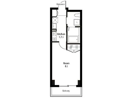 アンビックスつつじヶ丘 A棟(1K/3階)の間取り写真