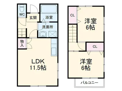 エンジェルベリーA棟(2LDK)の間取り写真