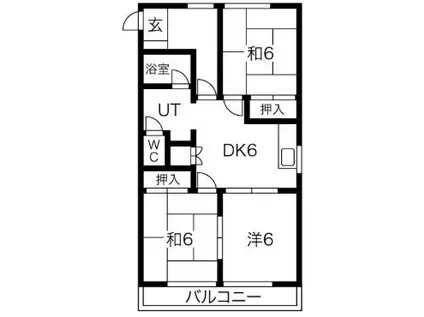 コーポソアラ北(3DK/1階)の間取り写真