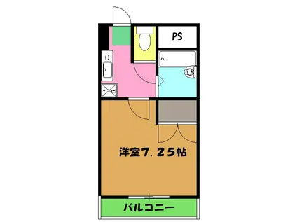 レユシール(1K/1階)の間取り写真