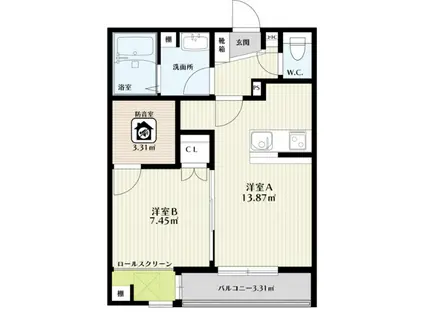 SKリデンテ野毛平Ⅰ(1SLDK/2階)の間取り写真