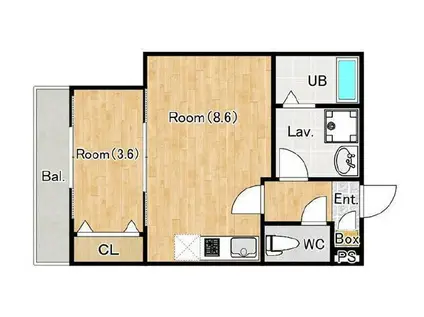 ジーメゾン柏増尾ミューズ(1LDK/3階)の間取り写真