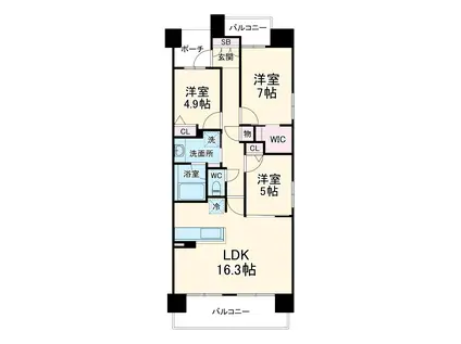 リコット刈谷(3LDK/2階)の間取り写真