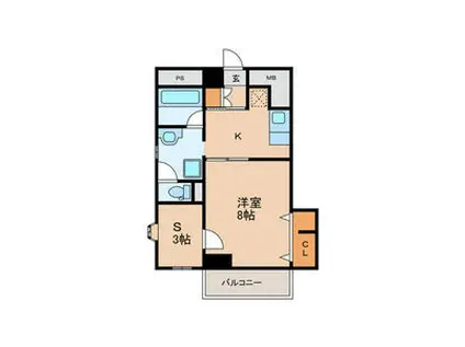 パールコートⅡ(1K/5階)の間取り写真