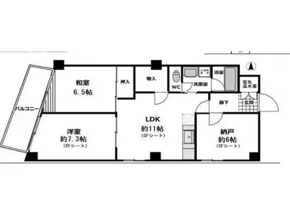 ヒルブリッジヒルNO2(2SLDK/3階)の間取り写真