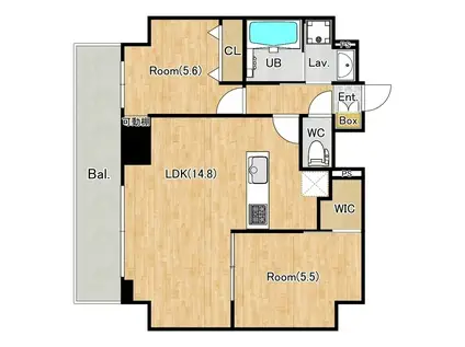 エクスフォート西日暮里(2LDK/9階)の間取り写真