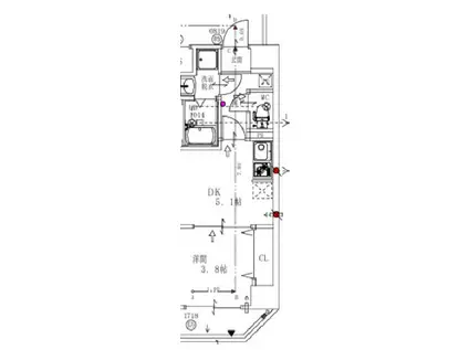 ARCA九条(1DK/2階)の間取り写真