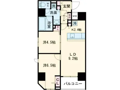 アイル両国弐番館(2LDK/2階)の間取り写真