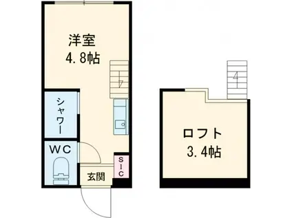 ハーモニーテラス高円寺南(ワンルーム/1階)の間取り写真