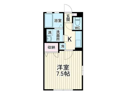 キャピタルコート(1K/1階)の間取り写真