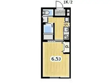 AMBITION野田(1K/2階)の間取り写真