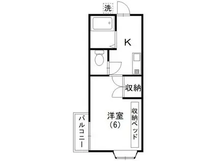 メゾン岡田(1K/2階)の間取り写真