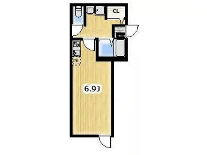 AMBITION野田(ワンルーム/3階)の間取り写真