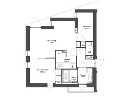 MT-ONAKANOSHIMBASH(2LDK/3階)の間取り写真